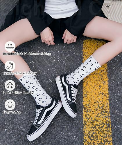 Image of IIG Womens Novelty Cotton Crew Socks Cute Animals Socks Fun Flower Socks (fit women's shoe size 5-9)