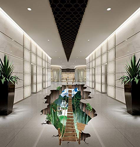 Sengter 3D Floor Decals Removable Floor Flame & Lava Wall Stickers Waterfall Wallpaper Pvc Wall Decals Murals Wall Decor For Living Room Boys Room Kids Bedroom Nursery School 2 Pack #TOP2