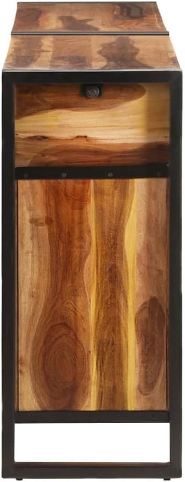 67.7" Honey Finish Solid Acacia Wood Sideboard with Steel Frame