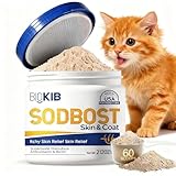 BIOKIB SODBOST Pet Skin Allergy & Itch Relief Kept Food Topper, Dog Cat Skin & Coat Supplement Powder -SOD Enzyme Skin Relief Formula for Reduces Shedding - Plant-Based, Made in USA - 60 Scoops