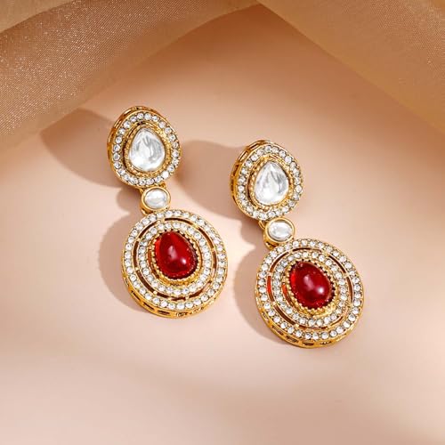 Image of Rubans Necklace Maangtikka Set Gold Plated Kundan & Pearl Jewellery Gift for Women & Girls