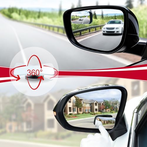 Blind Spot Mirror, Rectangle Shaped HD Glass Frameless view 5
