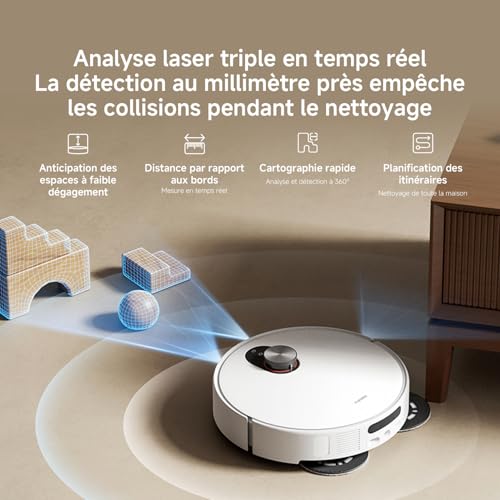 XIAOMI 5 Aspirateur Robot, 20000 Pa, Navigation dToF Rétractable