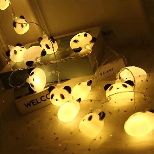 Miniatura 3 de Cadena de luces LED de panda con pilas, linterna pequeña, luz colgante, luces de Navidad, impermeables, decorativas, para patio, jardín, balcón,