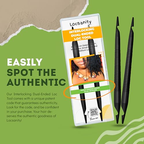 Interlocking Tool for Locs - Locsanity Dual-Ended Metal Retightening Tool for Sisterlocks, Microlocks, Dreadlocks - Professional Crochet Needle for Easy Loc Maintenance & Hair Styling - 2 Pack