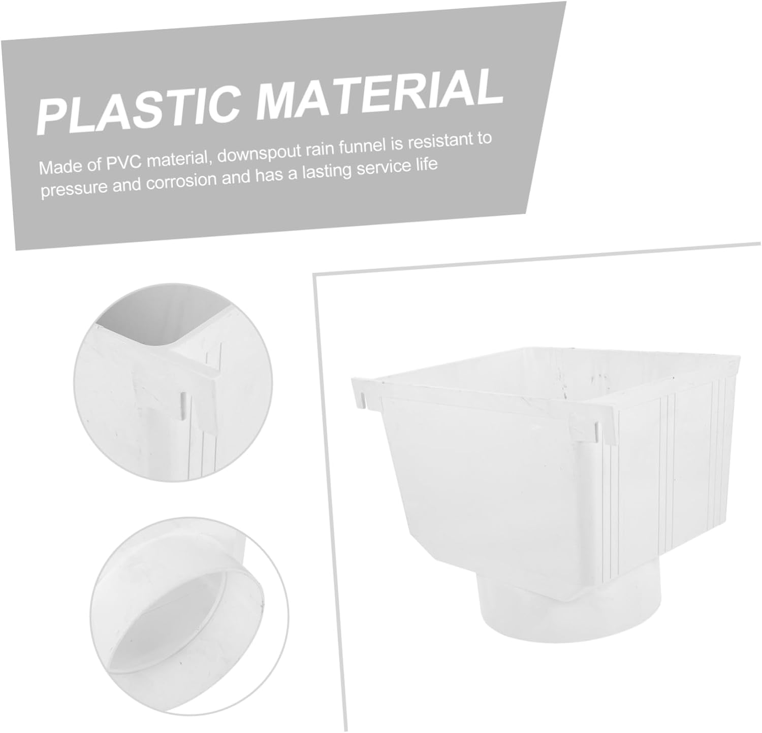Homoyoyo PVC Rainwater Collection Funnel Sturdy Downspout Accessory for Gutter Diverter 1 Piece