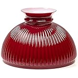 Aladdin Handmade Ribbed Glass Oil Lamp Shade 10 inch Ruby Red