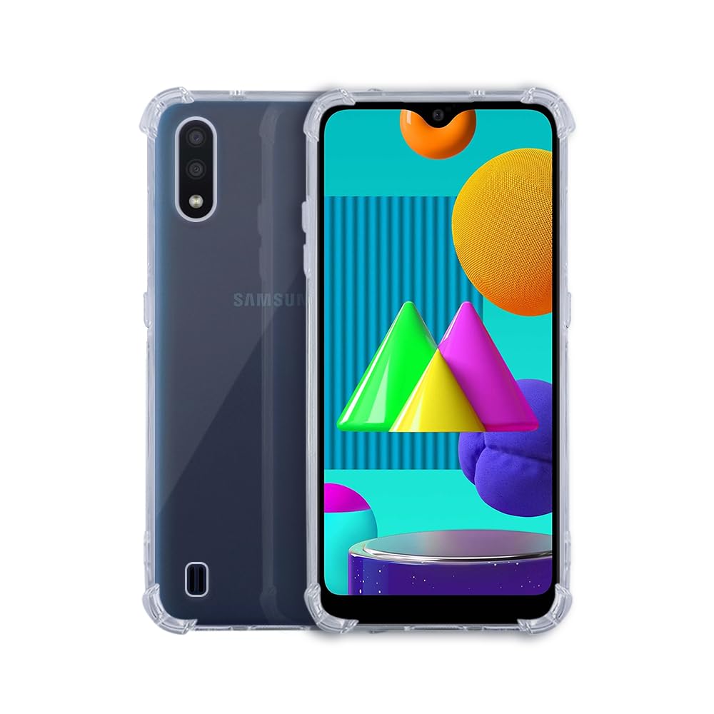 7SEVEN® Back Cover for Samsung Galaxy M01 Transparent Mobile Back Case Shock Proof Design Camera Edges Protection Crystal Clear Phone Case Silicon Soft TPU and Flexible Bumper Phone Cover