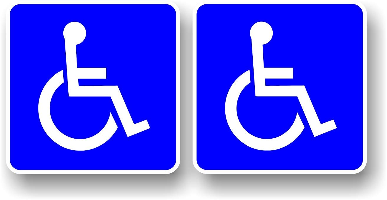 Sticker Licker Blue Pair Of Standard Disabled Disability Badges Vinyl Car Sticker Decal 75X75mm Each