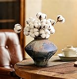 GeLive Brown Ceramic Rustic Vase Jingdezhen Handmade Vintage Pottery Flower Jar for Fresh and Dried Plants Table Centerpiece Wabi Sabi Vase Home Farmhouse Decor