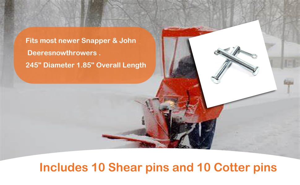 Miniatura 2 de RTPOWER Lanzanieves de repuesto Simplicity o pasadores de corte pargo para 703063, 1668344, 1686806yp 1428 (paquete de 10)