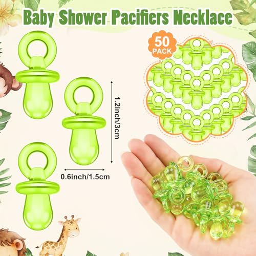 Image of Thyle 51 Pcs Safari Animal Pacifier Hunt Baby Shower Games Jungle Animal Themed Baby Shower Game Decoration Include Hunt Sign and 50 Acrylic Pacifiers Gift Sets for Gender Reveal Party Decor