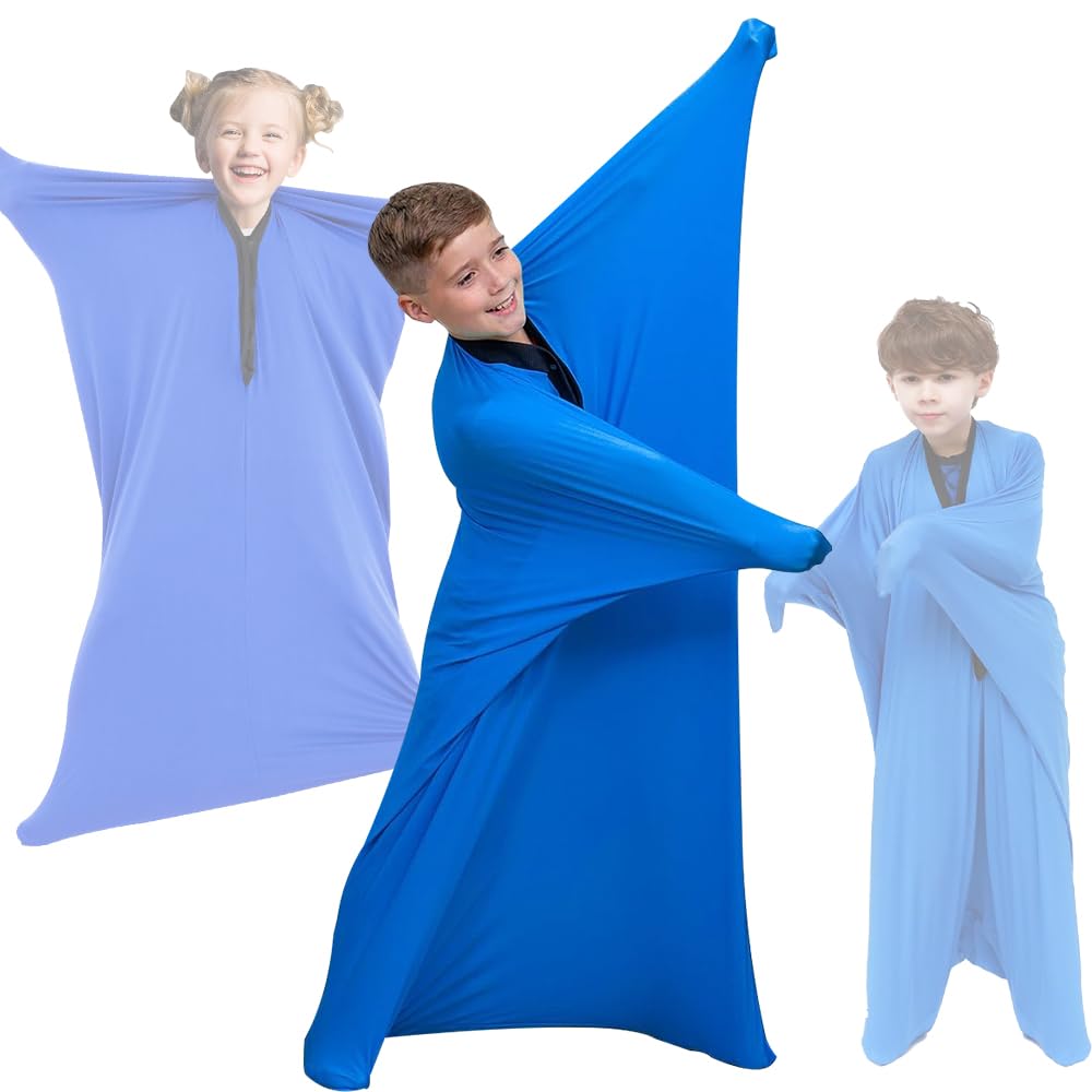 Chaussettes sensorielles pour enfants, 119,4 x 68,6 cm, chaussettes sensorielles extensibles, chaussettes sensorielles pour enfants souffrant d'autisme et d'anxiété (bleu)