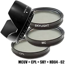 DynaSun 62mm Slim Circular Polarising Filter Set with Skylight Filter Slim Multi Coated Ultra Violet Filter MCUV Filter Crown Shaped Tulip Flower Lens Hood for Canon Nikon Pentax Olympus Samsung Sony Panasonic Fujifilm Camera DynaSun 62mm Slim Circular Polarising Filter Set with Skylight Filter Slim Multi Coated Ultra Violet Filter MCUV Filter Crown Shaped Tulip Flower Lens Hood for Canon Nikon Pentax Olympus Samsung Sony Panasonic Fujifilm Camera
