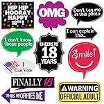 18th Birthday Photo Booth Party Props - 40 Pieces - Funny 18th Birthday Party Supplies, Decorations and Favors - Image 3