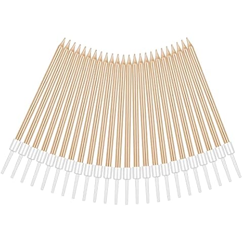 URAQT Birthday Candles, 24 Pcs Metallic Birthday Cake Candles Cover