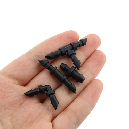Miniatura 4 de Heyous Kit de 120 conectores de púas para riego por goteo para tubos de 14 pulgadas, incluye 50 accesorios, 40 accesorios en T, 20 codos y 10