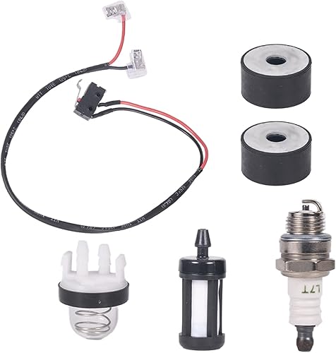 Miniatura 2 de 4238 140 4401 Filtro de aire Pre limpiador e interruptor de parada con cables y amortiguador de goma Kit de afinación de pie para STIHL TS410 TS410Z
