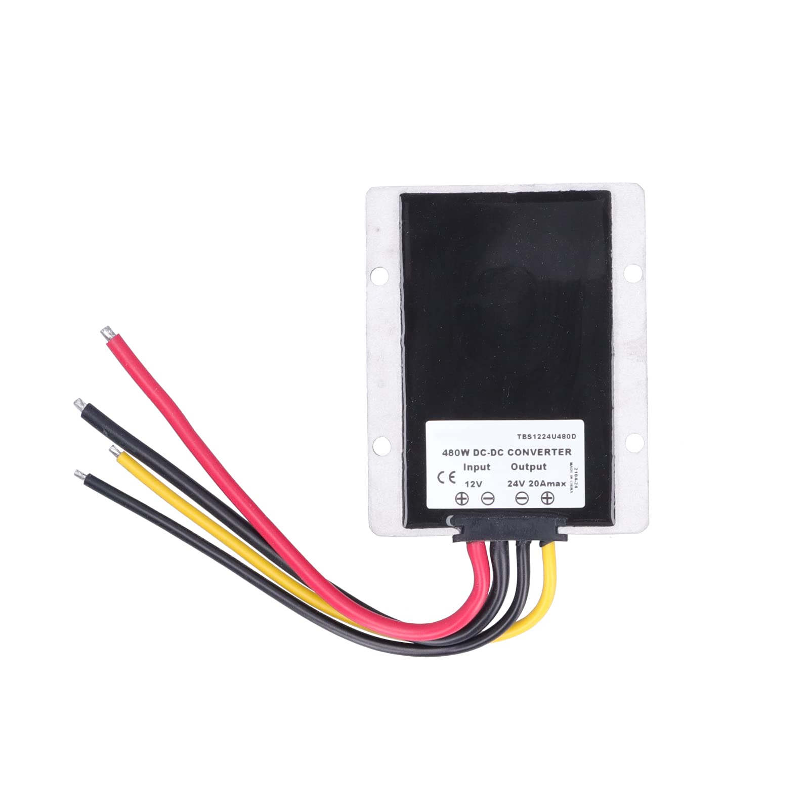 AMONIDA Convertidor de Voltaje CC de 12V a 24V 20A, Potente Transformador de Refuerzo para Electrónica de Coche, Proyectos de Bricolaje, Aleación de Aluminio