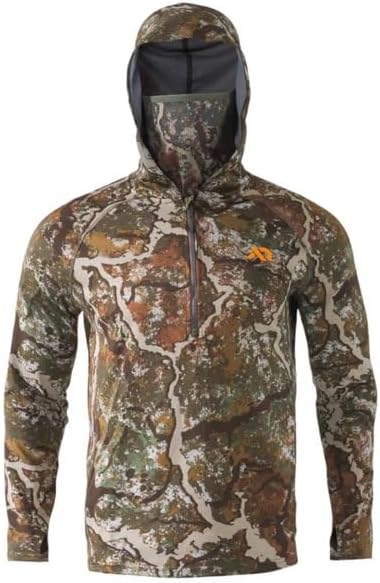 First Lite Approach Hoody - 37.5 Grid Knit Midlayer with Integrated Mesh Facemask for Cold Weather Hunting