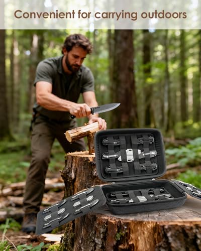 Image of SQERO Knife Case for 40+ Pocket Knives, Display Collection Case, Folding Knife Holder, Butterfly Knives Storage Organizer, Knife Storage Items