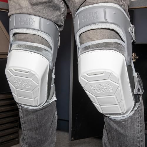 Image of KLEIN TOOLS 60897 Knee Pads for Men and Women, Non-Marring, Heavy Duty Stabilizer Work Knee Pads, Adjustable Straps for Construction and Flooring