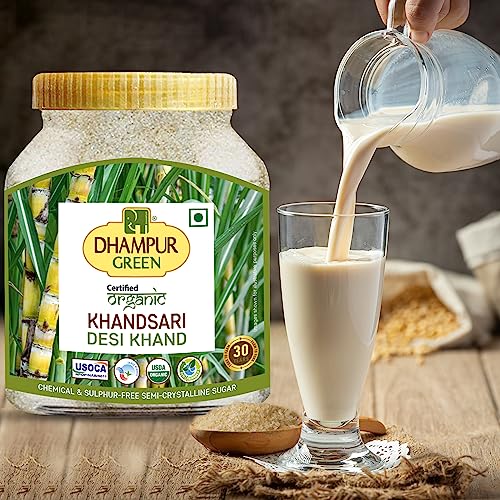 Image of Dhampure Speciality Organic Desi Khand 1.6 Kg (800G X 2) | Khandsari Unrefined Cane Sugar | Organic Raw Cane Khand Sugar | Sulphur Free Natural Traditional Sweetener | Healthy Alternative to Refined Sugar (Pack of 2)