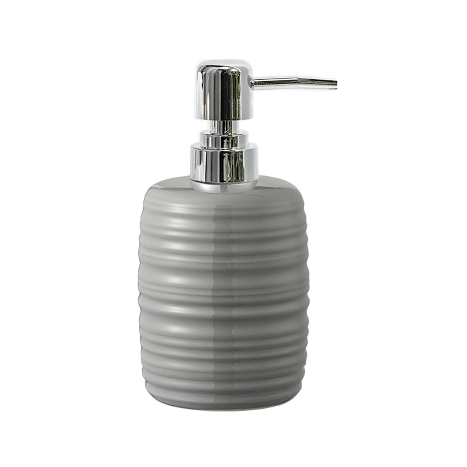 Distributore di Sapone Rotondo da 410 ml con Decorazione a Strisce e Pompa per Bagno, Cucina, Piatti, detersivo