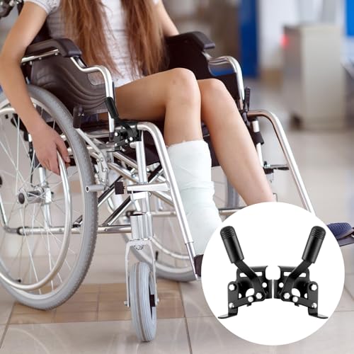 Image of DaisyInner 2 Pcs Heavy Duty Wheelchair Brakes Wheel Locks Wheelchair Parts Mount Bolt on Style for 7 /8 Inch Tubing Universal Wheel Lock Brake Assembly Medical Transport Chair Brake Side (Black)