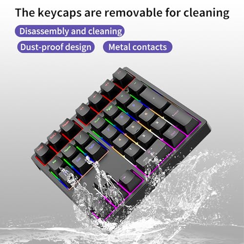 Image of VBESTLIFE Mechanical Numpad, 34Keys Mini Type C Numeric Keypad, RGB Backlight, PBT Keycaps Rechargeable Number Keypad for PC (Black)