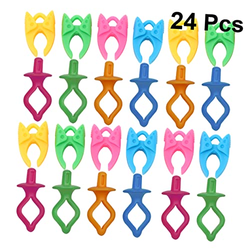 HOMSFOU 24Pcs Thread Organizer Clips Durable Bobbin Holder Clamp for Sewing Random Colors Prevents Tangles for Crafting and DIY Projects