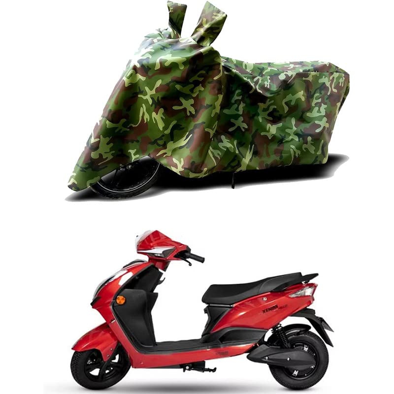 Image of 100% Water Resistant Full Bike Scooty Two Wheeler Body Cover Compatible for EeVe Xeniaa /UV-Rays /Heat Protection /Birds Dropping /Scratchproof /Dust Proof /Waterproof /All Varients[Green MJ]