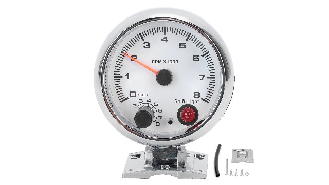 Image of 3.75inch Tacho Gauge Tachometer Gauge Universal Fit for Most 4 /6 /8 Cylinder 12V Gasoline Powered Vehicles 0-8000 RPM 7 Color Background Lights