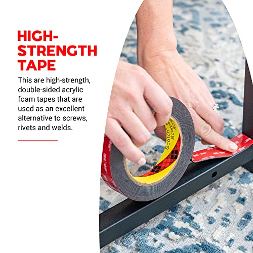 Bullshark Bond Black 3M Heavy Duty 1 Inch Double Sided Tape Mounting Tape Waterproof Foam Tape Vhb 5952, 15 Feet Length, Multipurpose For Car, Led Strip Lights, Office, Home Decor, Office Décor #TOP4