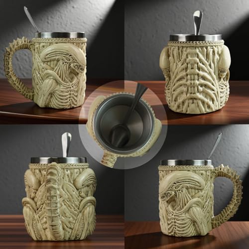 QGHZA 14 OZ Alien Xenomorph Mug with Spoon, Alien Mug Gift for Fans by QGHZA - Used condition - Image 2