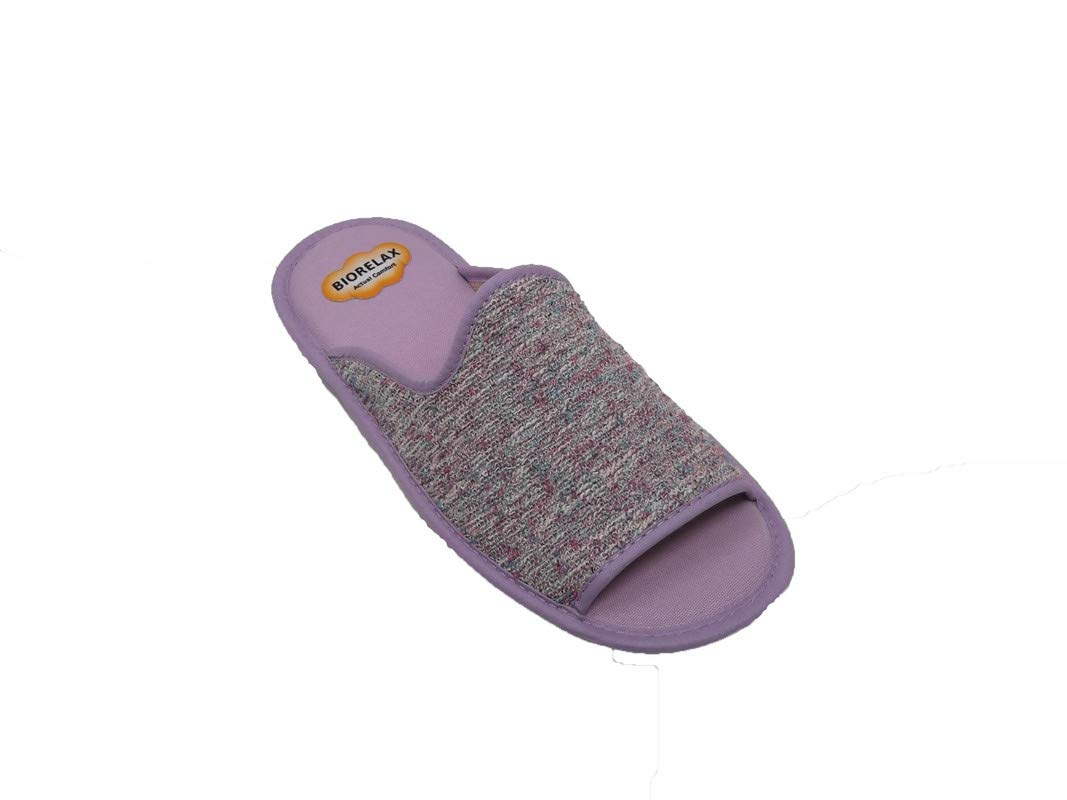 Zapatilla de Estar por casa/Mujer/Biorelax/Material Empeine: Téxtil/Color Lila/Suela de Goma Antideslizante/Cámara de Aire