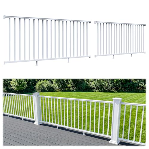 Egadis 36 in x 8 ft Modular Aluminum Porch and Deck Railing Kit, White