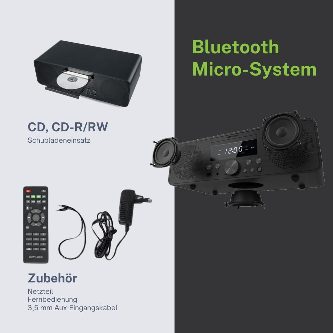 Chaîne Hifi Système Bluetooth Avec Radio FM, CD Et Port USB - 80W Télécommande M-880BTC-MATCH Chaine Hifi