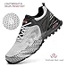 Kricely Men's Trail Running Shoes Non Slip Hiking Trekking Shoes Cross Training Tennis Shoes Breathable Fashion Sneakers Lightweight Workout Footwear Outdoor Gym Jogging Light Grey Size 12