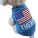 Cute Pet Dog Vest American Flag Small Puppy Summer Apparel Clothing (M, Blue)