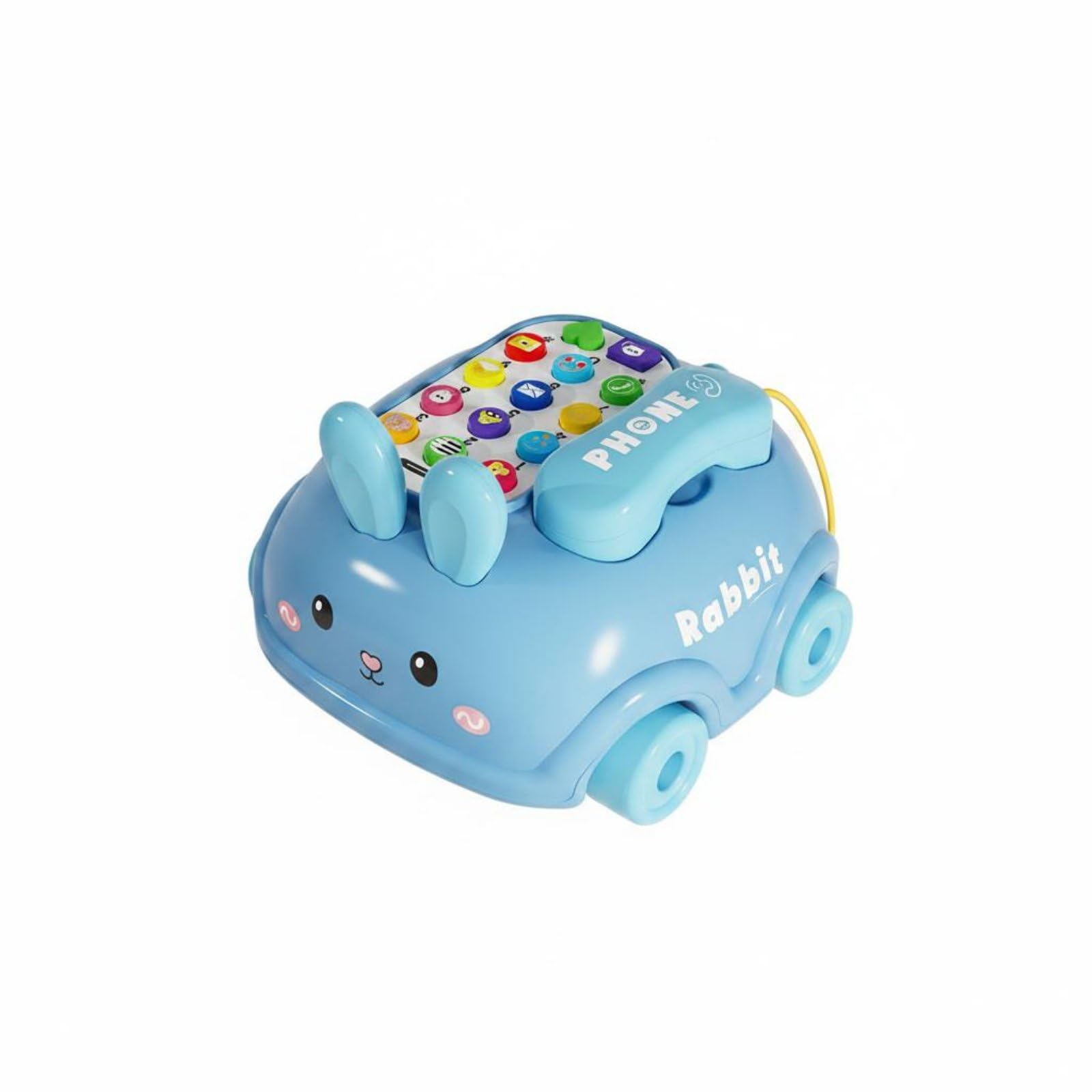 Early Education Musical Story Phone Cute Creature Design Bunny Toy Imaginative Play Rabbit Telephone English Learning for Toddlers, Babies, At Home, Playroom, Blue, Battery | Home-picture-11