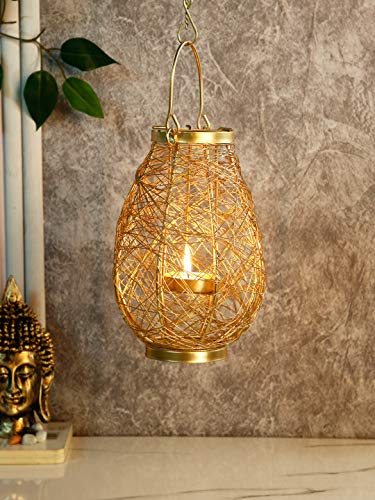 Craftvatika Bird Nest Lantern Tealight Candle Holder Hanging Metal Candle Holders Stand For Wall Christmas Home Decoration Indoor Outdoor Table Decor #TOP5