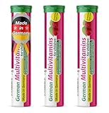 German Multivitamin for Children 60 Drink Effervescent Tablets - Sweet Raspberry Flavour, Sugar Free, Vegan - Vitamin C, E, B1, B2, B6, B12, Folic Acid, Niacin – T&D Pharma – Made in Germany