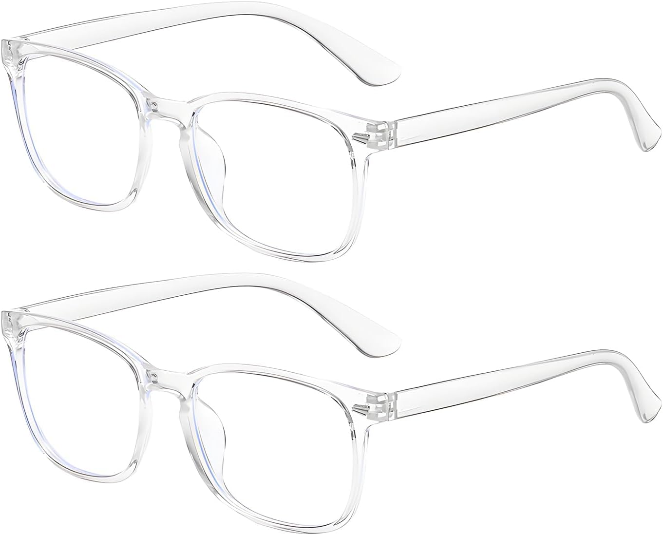 2 x Blue Light Filter Glasses, Transparent Computer Glasses, Gaming Protective Glasses, Blue Light Blocking Glasses, Without Prescription, Fake Glasses, Blocks UV Rays, Super Light, Relieves Eye