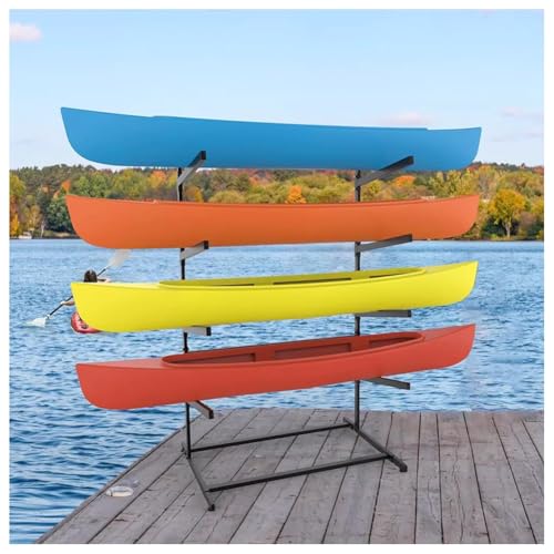 Resistente scaffale autoportante per kayak, SUP, canoe, tavole da surf e paddleboard, supporto per garage interno/esterno, design multiuso durevole (4 strati)