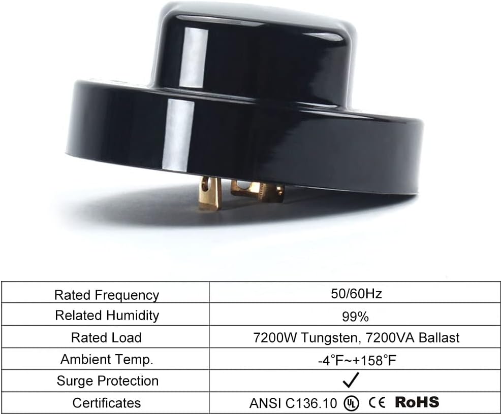 8 Pack Photocell Cap, TwistLock Shorting Cap, Photo Control Sensor Receptacle With Surge Protection, Dusk to Dawn 3 Prong Bypass