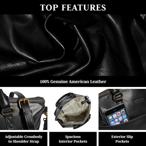 American Leather Co. Carrie Dome Satchel Crossbody Bag3