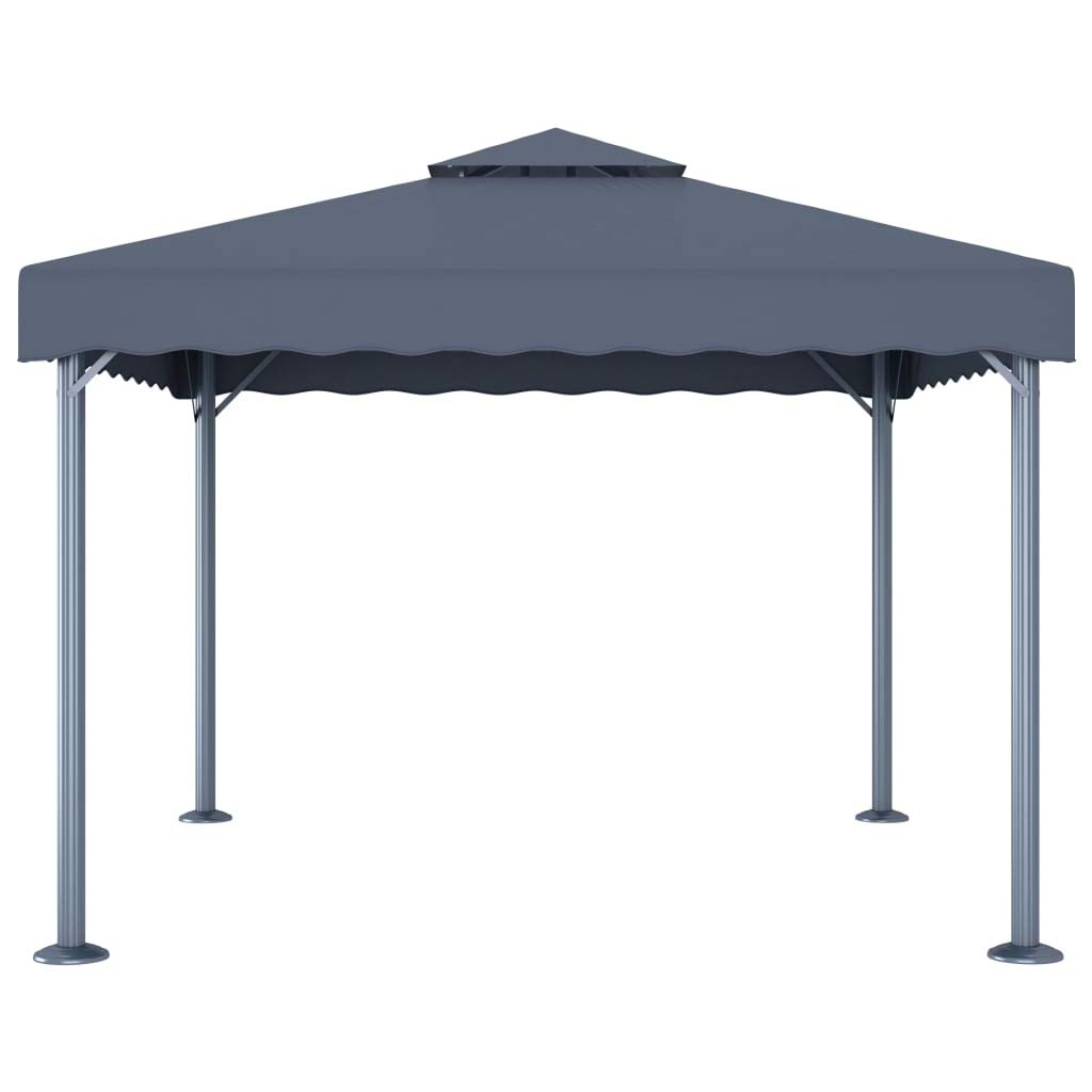 Gazebo 300x300 cm Antracite Alluminio,Gazebo Pergola Con Telo Impermeabile Richiudibile E Struttura Rettangolare In Acciaio Inossidabile Ad Alta Densità,Per Arredo Giardino,Terrazzo e Attività C