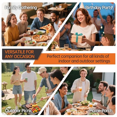 VSOAEIL Set of 2 6 Foot Folding Table for Indoor Outdoor, Portable Heavy Duty Fold-in-Half Utility Plastic Foldable Dining Table with Carrying Handle for Picnic, Camping and Party, 2 Pack Matte Black - Thumbnail 7
