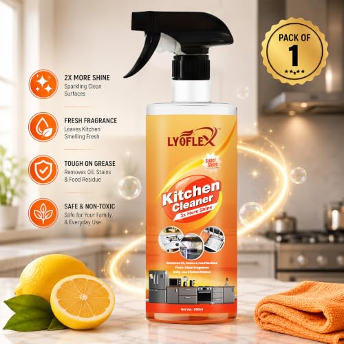 Image of Multipurpose Foam Based Kitchen Cleaner Liquid Spray 500ml for Oil and Grease Stain Remover | Chimney, Kitchen Cleaning Spray | Suitable for All Surfaces